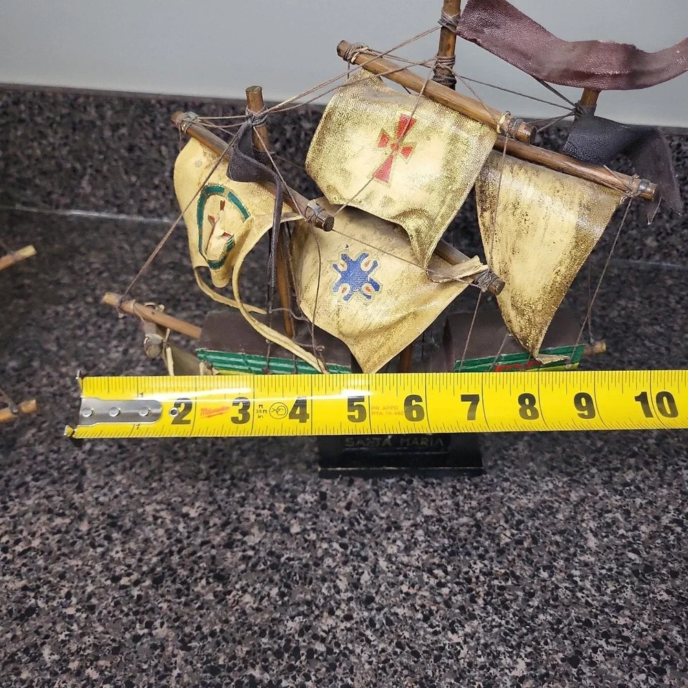 Vintage Christopher Columbus Fleet‎ Ship Set 1960's Maritime Decor Handcrafted